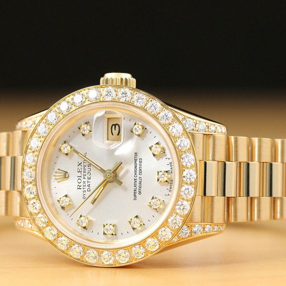 Rolex President 18k Datejust Ladies Watch w/ factory box and hang tag! - Picture 4 of 6